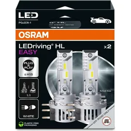 Osram LEDriving HL EASY H15 12V LED-Glühlampen 6500K, 2 Stück, Plug & Play