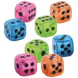 Eduplay 130296 transparenter Würfel 2,7 cm mit Mini-Würfel innen, mit einem Wurf 2 Ergebnisse, Mehrfarbig, 12-teilig (1 Set)