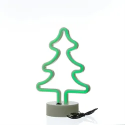 SATISFIRE LED Neonlicht TANNENBAUM Neonschild Leuchtfigur USB Batterie 27cm
