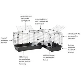 Savic Eck-Nagerheim Cubix Corner schwarz, ca. B198/H63,5/T50 cm