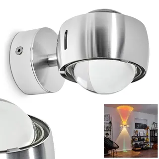 Wandleuchte Sapri, moderner Wandstrahler aus Metall/Glas in Silber/Klar, G9, ohne Leuchtmittel, Wandspot mit seitlichen Schlitzen u. Lichteffekt, Up&Down Leuchte, Lieferumfang: 1x Farbfilter rot