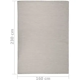 vidaXL Outdoor-Teppich Flachgewebe 160x230 cm Taupe