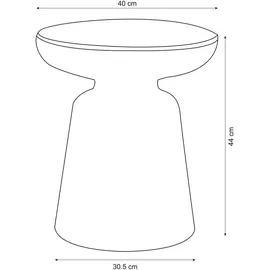 [en.casa] Beistelltisch, Posio 44xØ40 cm Weiß Kunststoff, 40x44x40 Wohnzimmer, Wohnzimmertische, Beistelltische