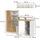 Vicco Schreibtisch Tomy, Weiß/Goldkraft Eiche, 150 x 59 cm 4er Set, Vicco