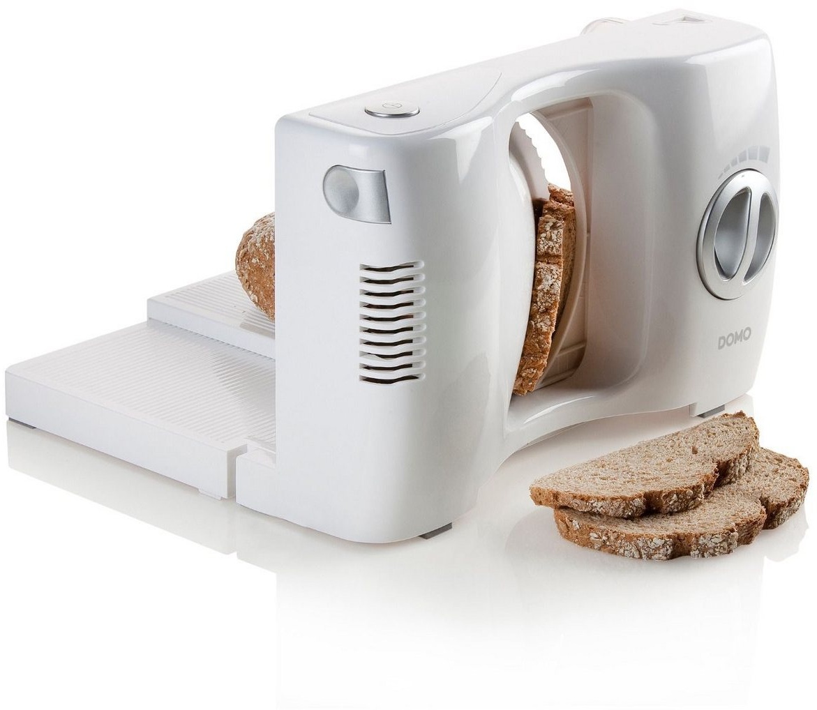 Produktbild Domo Allesschneider, 120 W, klappbar für Brot & Wurst Multi-Schneider Aufschnitt-Maschine Ø17cm weiß