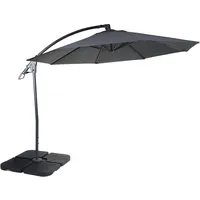 Mendler Deluxe Ampelschirm HWC-D14, Sonnenschirm, rund Ø 3m Polyester