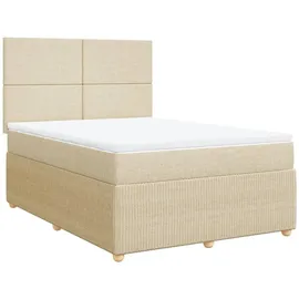 vidaXL Boxspringbett 140 x 200 cm Creme