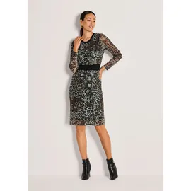 Madeleine Etuikleid Animal-Print Beige/Schwarz 48