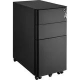 Tectake Aktenrollschrank 30 x 50 x 59,5 cm Schwarz