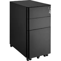 Tectake Aktenrollschrank 30 x 50 x 59,5 cm Schwarz