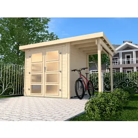 Weka Gartenhaus 321 A 3,69 x 1,94 m natur inkl. Anbau