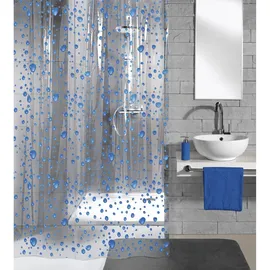 KLEINE WOLKE Duschvorhang Bubble 180 x 200 cm marineblau