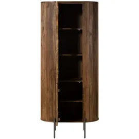 MASSIVMOEBEL24.DE Vitrine Mango 80 x 45 x 180 cm Braun