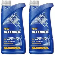 MANNOL Defender 10W-40 API SL/CF Motorenöl, 1 Liter (Packung mit 2)