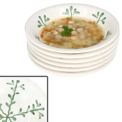 6x Wald grün Suppenteller 400ml tiefe Teller Pasta Salat Dessert Weihnachten
