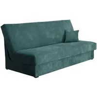 Schlafsofa Adela Mini Cord mit Bettkasten, 3 Sitzer Sofa, Bettsofa, Couch mit Schlaffunktion, Polstersofa, Schlafsofa, Couchgarnitur, Farbauswahl (Poso 125)