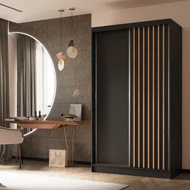 masseno Schwebetürenschrank LAMELLO 120 x 216 x 61 cm Schwarz