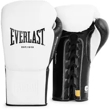 EVERLAST Powerlock OG Pro 12oz Boxhandschuhe Weiß/Schwarz, Schnürung, Training & Wettkampf, Schaumstoff, ergonomisch