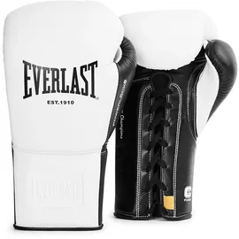 EVERLAST Powerlock OG Pro 12oz Boxhandschuhe Weiß/Schwarz, Schnürung, Training & Wettkampf, Schaumstoff, ergonomisch
