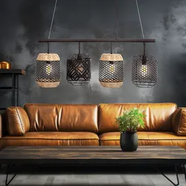 Nowa Rattan 4-flg. 74 cm schwarz Holzgeflecht