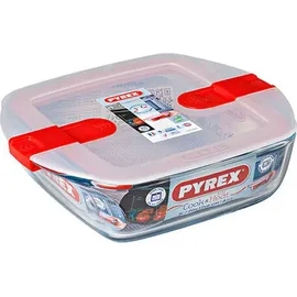 Pyrex 210PH00/7146 mikrowellengeeigneter aus Aufbewahrungsbehälter aus Glas, Kunststoff, transparent