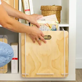 HMF Aufbewahrungsbox 32 x 32 x 32 cm 2-tlg. weiß