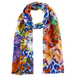 Codello Schal mit Blumenmuster blau Damen 
