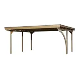 Weka Doppelcarport 616 A 5,00 x 5,00 m braun inkl. Einfahrtsbogen