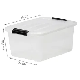 Iris Ohyama Aufbewahrungsbox 15 l 3-tlg. transparent