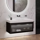 neoro n80 albus Unterschrank B: 120 cm mit 1 Auszug, mit profilierter Glasfront, Waschtisch area B: 120.5 BN0160WM+BN0434PG