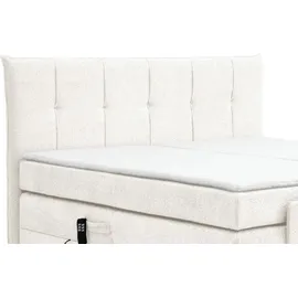 Inter Boxspringbett Bern 200x200 cm mit Motor weiß Coral 70 - Weiß