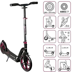 muuwmi Aluminium Scooter Pro 250/215 mm rot EINHEITSGRÖSSE