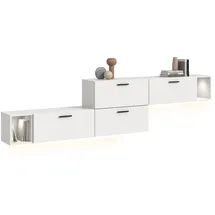 Home Affaire Schrank-Set HOME AFFAIRE "ENESTE, 6-teilig, in verschiedenen Farben, individuell kombinierbar", weiß, B:276cm H:34cm T:97cm, Spanplatte, Kastenmöbel-Sets, inkl. Beleuchtung, Stauraumelement, Kombination, Schrankwand, Lowboard