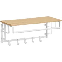 VASAGLE Wandgarderobe Eiche goldeichenfarben-wolkenweiß