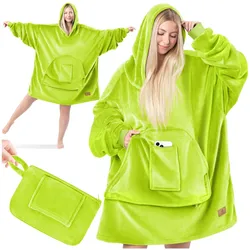 KESSER® Hoodie Decke Kuscheldecke mit Ärmeln Deckenpullover Vielseitig Tragbare Decke zum Anziehen für Damen & Herren, Sweatshirt Warm Kuschelpullover Erwachsene weich Ärmeldecke Oversize