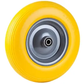 Grafner Schubkarren-Rad Schubkarrenrad 4.00-8 PU Vollgummibereifung FlatFree Achse (Set, 1 St., Rad mit Achse), Maße Achse: Durchmesser 1,6 x 10 cm, Reifenbreite: 9 cm gelb