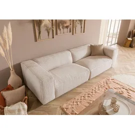 MASSIVMOEBEL24.DE Sofa 3-Sitzer 286x103x69 Cord elfenbein VALENCIA