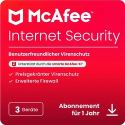 McAfee Internet Security - Abonnement-Lizenz (1 Jahr) - 3 Geräte - Download - Win, Mac, Android, iOS - Deutsch