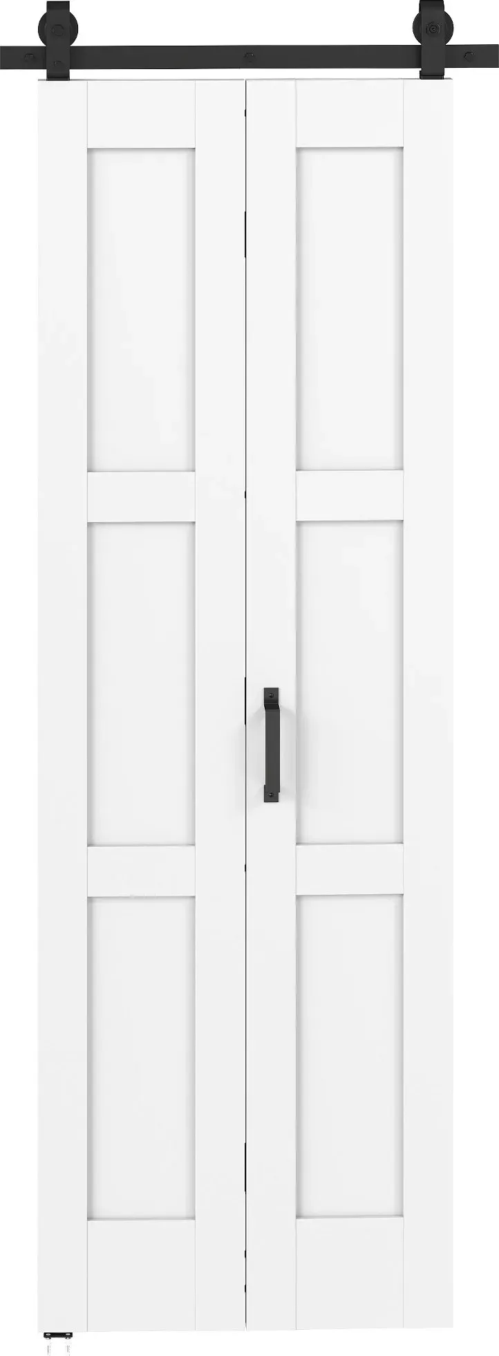 HOMCOM Falttür/Schiebetür für Innenwände 71.2x213.4cm, geräuschlose Stahl-Laufschiene, Griff, Führung, Rollen, rustikale Innentür aus MDF und Kiefernholz, wasserfest, für Küche, Bad   Aosom