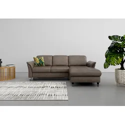 Ecksofa SIT & MORE "Maggiore L-Form", braun, B:258cm T:173cm, 100% Polyester, Sofas, wahlweise mit Kopfteilverstellung, Bettfunktion und Bettkasten