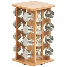 Zeller Gewürzregal 16 Gewürzgläser 18 x 30 x 0 cm Braun