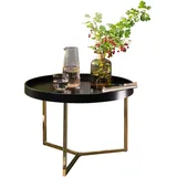KADIMA DESIGN JESI Schwarz Gold Rund 58,5 x 42 x 58,5 cm