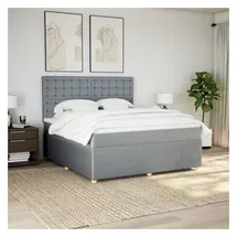 vidaXL Boxspringbett 180 x 200 cm Hellgrau