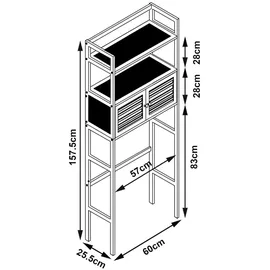 [en.casa] Badezimmerregal Haugesund 158x60x26 cm Bambus