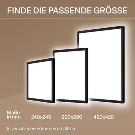 B.K.Licht LED Panel 22W 42x42 cm eckig schwarz