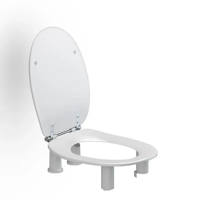 Pressalit Dania WC-Sitz R34000 mit Deckel, erhöht 100mm, mit Spritzblende, weiß