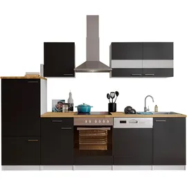 Respekta Küchenleerblock LBKB280WSG Schwarz/Weiß ca. 280 cm