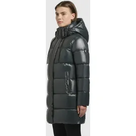 khujo Steppjacke "Jadet2-YM", Damen, Gr. L (40), grün, Material: 100% Nylon; Futter: 100% Nylon; Wattierung: 100% Polyester, gerade Po-bedeckend, Ärmel ohne Ärmelschlitz normaler Saum, Jacken Steppjacke, Schimmernder Winter Kurzmantel mit abnehmbarer Kapuze