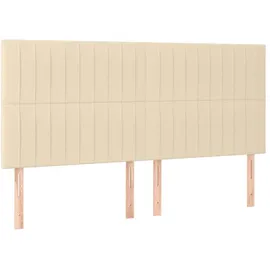 vidaXL Boxspringbett mit Matratze Creme 200x200 cm Stoff