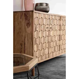 BIZZOTTO Sideboard Stanwood 200 x 85 x 45 cm Beige / Schwarz